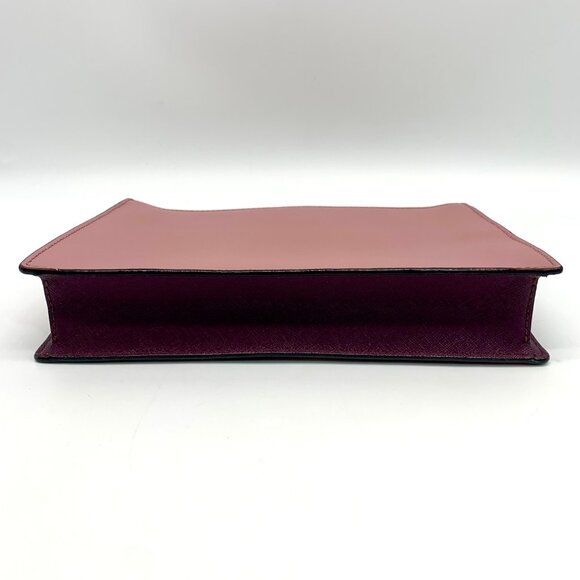 Kate Spade Pink and Maroon Color Block Saffiano Leather Crossbody - Picture 5 of 10